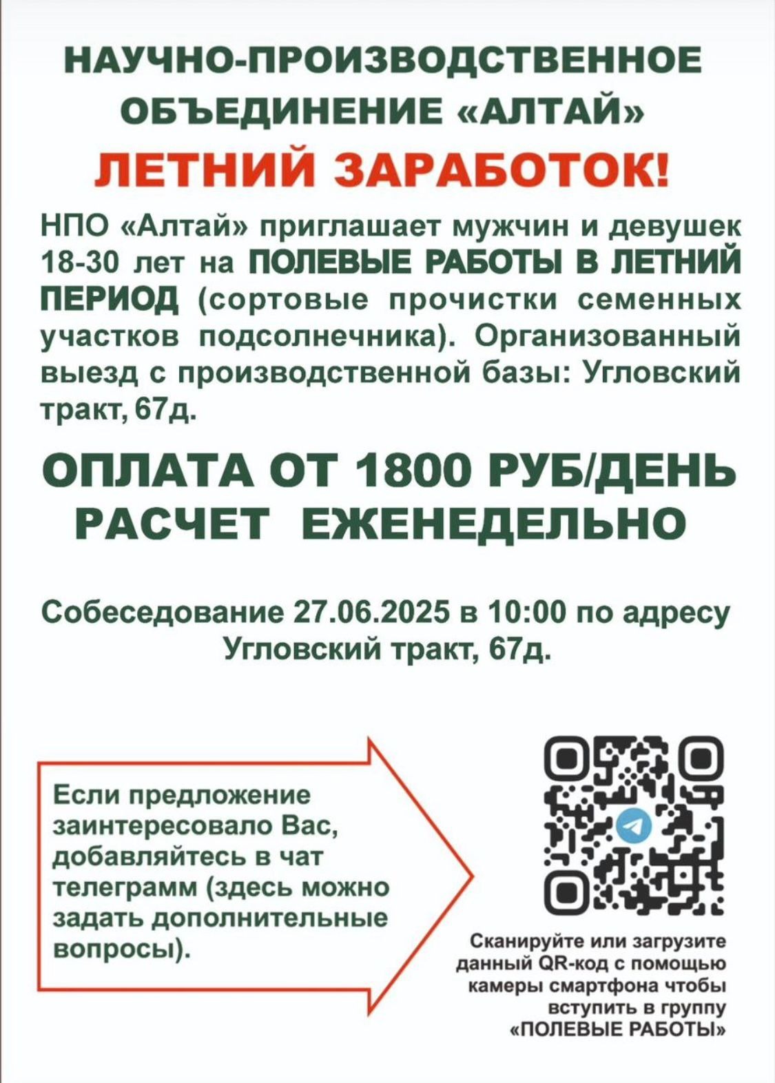 летний зароботок